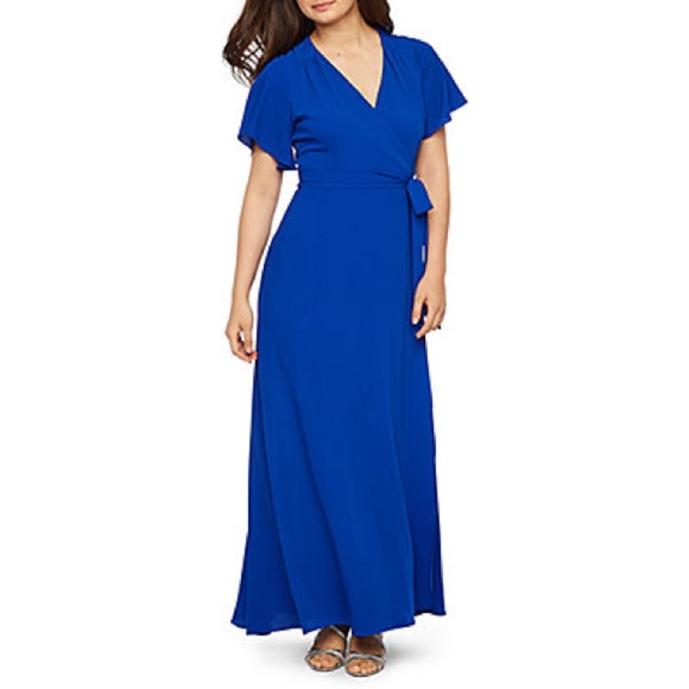 NWT Blue wrap long dress